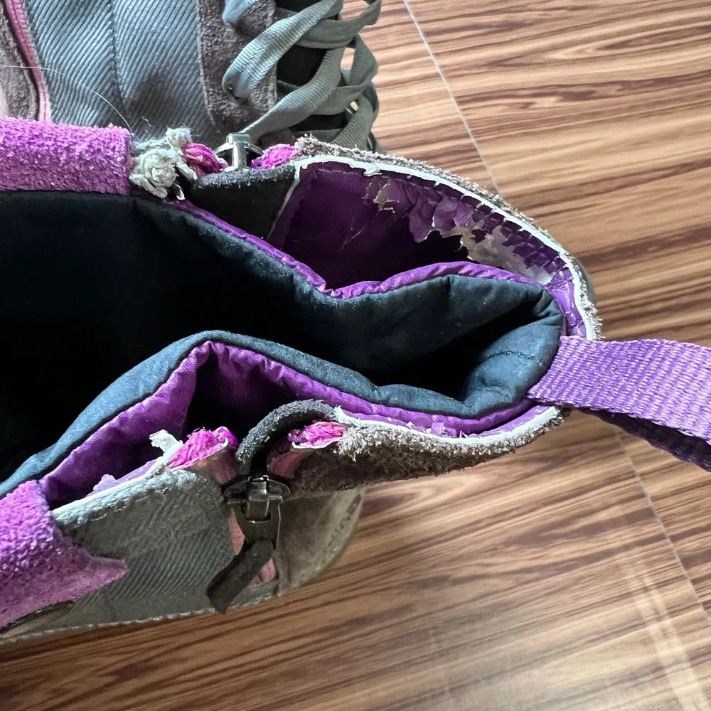 The North Face Heatseeker Boots Womens 9 Brown Purple Insulated Snow Duck Boots